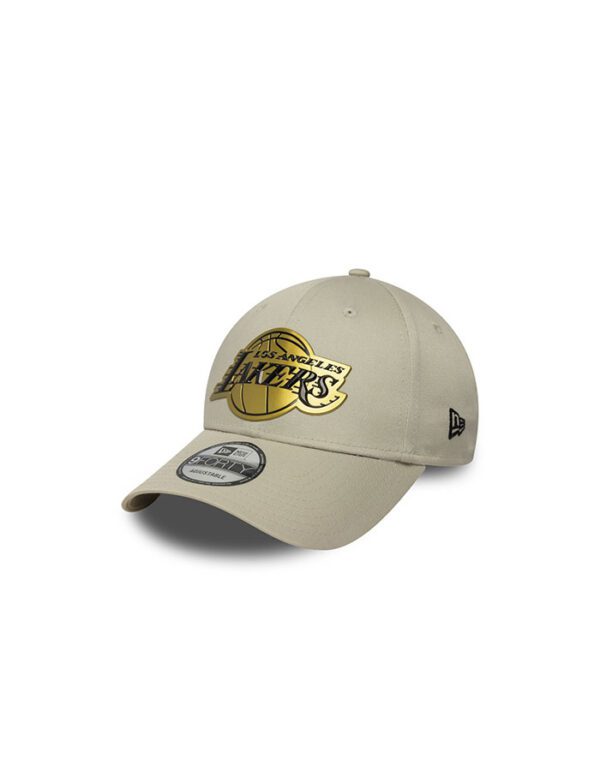 GORRA NEW ERA LA LAKERS NBA METALLIC  9FORTY LIGHT BEIGE